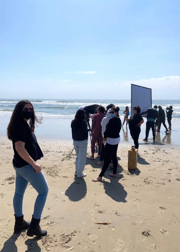 Darcie Burroughs on set in Atlantic City